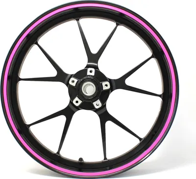 Produktbild von 10m Felgenrand Stripes 7mm Neon Pink + Montagetool Dekorstreifen Auto Motorrad Fahrrad Klebestreifen