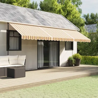 Produktbild von Maison Exclusive - Markisenvolant Gelb und Grau Gestreift 600 cm