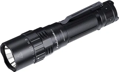 A black Fenix PD40R V3.0 flashlight is shown against a white background.