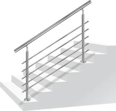 Obrázok produktu pre Zábradlie z nehrdzavejúcej ocele XINZI na schodisko s priečkami/bez priečok (80 cm, 5 priečok)