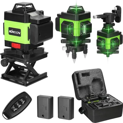 Produktbild von Laser-Nivelliergerät - 4D 16 Linien - Selbstnivellierend 3° - Vertikal & Horizontal - USB-Wiederaufladbar - Lithium-Akku Inklusive - Ohne Stativ - Grün