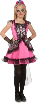 Produktbild von Mom Skelettmädchen-kostüm Rosa 5-6 Years Rosa 5-6 Years