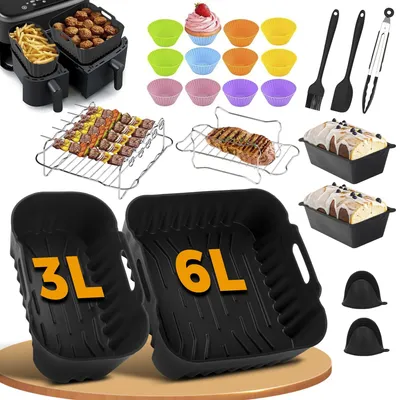 Immagine prodotto di Set di accessori per friggitrice ad aria da 28 pezzi, che include stampi in silicone e altro
