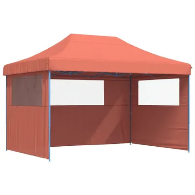 Image de vidaXL Tente de réception pliable Pop-Up avec 3 parties latérales Terracota