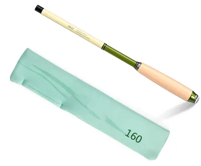 Image de Canne à pêche télescopique mini, 1,6 m - Poignée en bois robuste - Canne de voyage portable - Idéale pour le camping et les activités de plein air