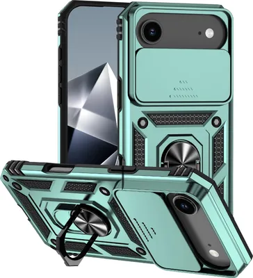 Obrázek produktu pro Pouzdro pro iPhone Air dvouvrstvé pouzdro s posuvným krytem kamery a prstencovým stojánkem zelené
