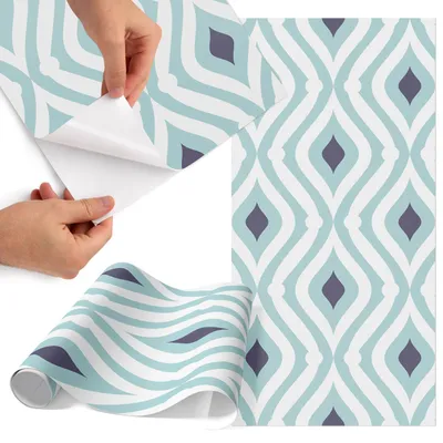 Produktbild von Möbelfolie 75x150 cm - Klebefolie Möbel - Selbstklebende Folie - Folie für Möbel - Möbelfolie Küche - Klebefolie Küche - Möbelfolie Schrank - Wasserdicht - Abwaschbar - Selbstklebend - Luftblasenfrei - Rückstandslos entfernbar - Optimistisches Muster