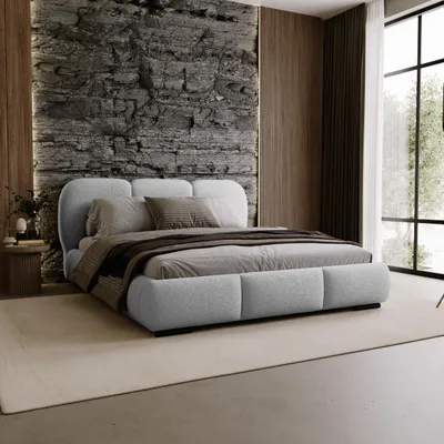 Produktbild von FurMeb24 Polsterbett OLIVIO - 140 x 200 cm - ohne Matratze - Stoff Quelle 83