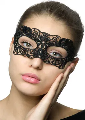 Produktbild von Spitzen Kostüm Augenmaske Schwarz Fasching Karneval - Maske für Fasching