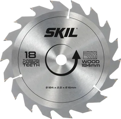 Produktbild von SKIL hartmetallbestücktes Sägeblatt 184 mm, 18 Zähne, für saubere Schnitte