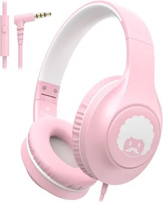 Produktbild von Kinder Kopfhörer mit Kabel, HD-Mikrofon, Leichte, Faltbare Kabel kopfhörer mit 3,5 mm Jack, On-Ear Stereo Bass Kopfhörer für Schule/Reise/Telefon