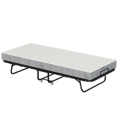 Produktbild von TolleTour 90x200cm Gästebett Klappbett mit Matratze und Schutzhülle bis 150kg, auf Rädern