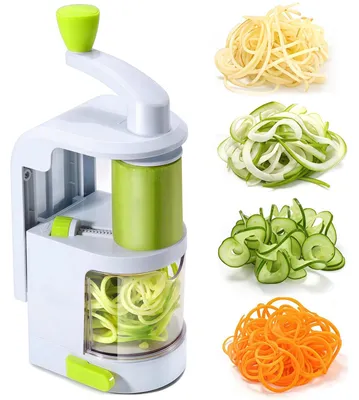 4-in-1 Spiralschneider für Gemüse, manuell, BPA-frei, Edelstahl
