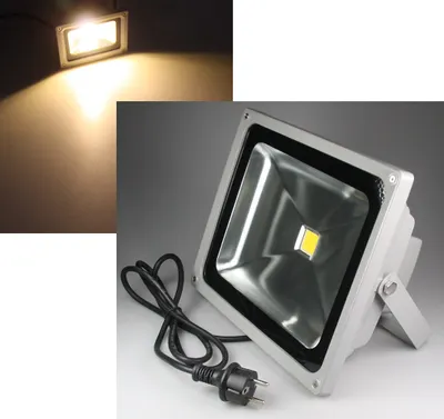 Produktbild von Chilitec LED-Außenstrahler / Fluter CTF-50W, 50 Watt, warmweiß, mit Ständer, IP