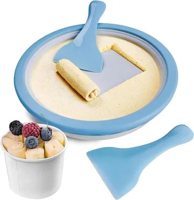 Produktbild von Famanu Eisschaufel Selbstkühlende blaue Eisplatte für Eisrollen - Eismaschine für rollendes Eis