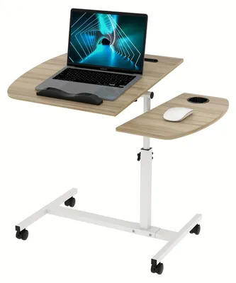 Obrázek produktu pro Stolek pod notebook – Stolek na klín – Příruční stolek – Boční stolek – Stolek k posteli – Pracovní deska s možností naklápění, rozměry 60x40 cm