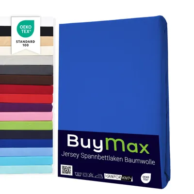 Produktbild von Spannbettlaken Jersey  Spannbetttuch 100% Baumwolle Größe 100x200 cm, Farbe Dunkelblau