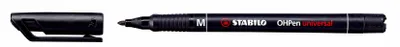 A black marker pen with its cap removed, shown on a white background.