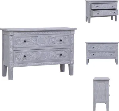 Image de vidaXL, meuble de rangement avec 2 tiroirs, 90 x 30 x 60 cm, en bois massif, en bois de palissandre - Meubles de rangement