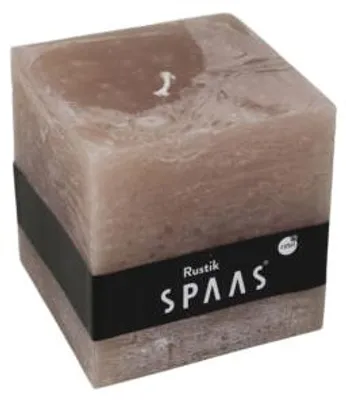 Obrázok produktu pre Spaas(r) Rustikálna štvorcová sviečka, farba taupe, 10 x 10 cm | 6 ks