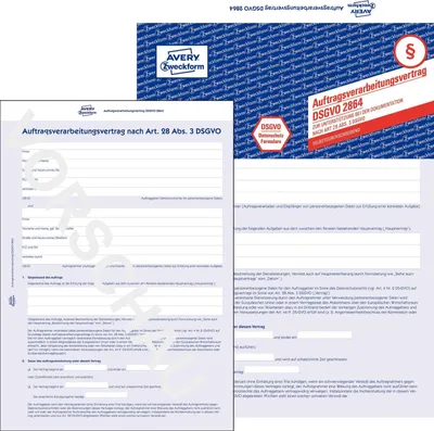 Produktbild von Auftragsverarbeitungsvertrag A4 4-seitig Packung mit 5 Stück