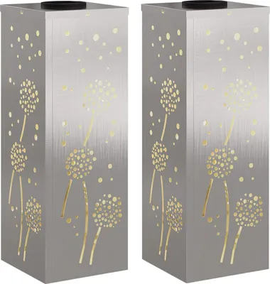 Image de Lumière de chemin LED solaire 2 pcs Blanc chaud 18 x 18 x 50 cm