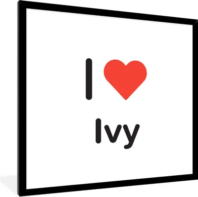 Produktbild von MuchoWow® Gerahmtes Poster Ich liebe - Ivy - Girl 40x40 cm - Poster mit Schwarzem Bilderrahmen Wandposter Rahmen Foto Bilder - Mit Rahmen - Wanddekoration Schlafzimmer