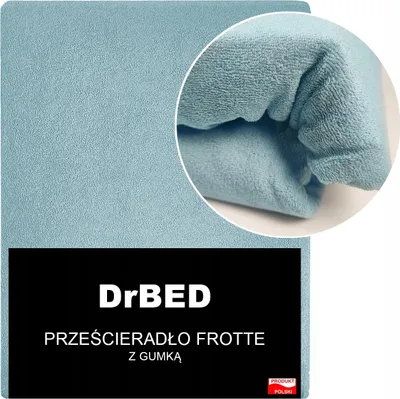 A close-up of a folded light blue fabric with a black label overlay.