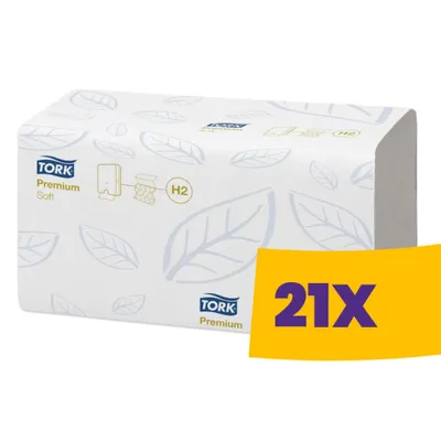 Immagine prodotto di Tork Premium Asciugamano piegato TAD bianco 21x25,5cm 3150 pz