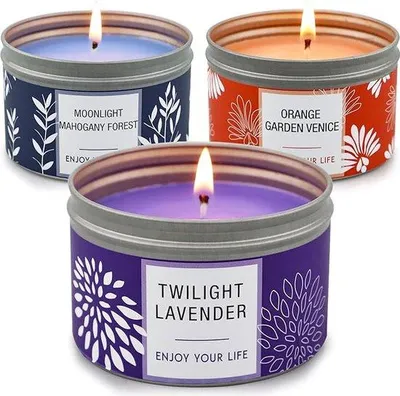 Produktbild von Famanu Duftkerzen Set - Aromakerzen, Geschenkset mit 3 Stück