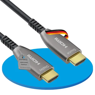 Produktbild von Sonero 50m HDMI Kabel 2.0b, Glasfaser Hybrid, schwarz