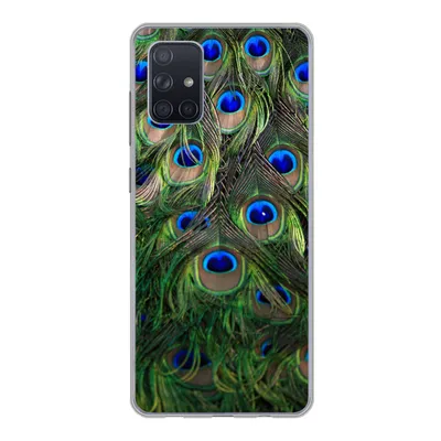 Produktbild von MuchoWow® Handyhülle Schutzhülle Hülle für Samsung Galaxy A51 Nahaufnahme von Pfauenfedern Silikon Softcase Handy Hülle - Schutzabdeckung