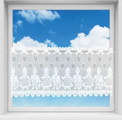 Produktbild von Bistrogardine mit Stangendurchzug, Maße: 160x50cm, Design: Trachtenpaar