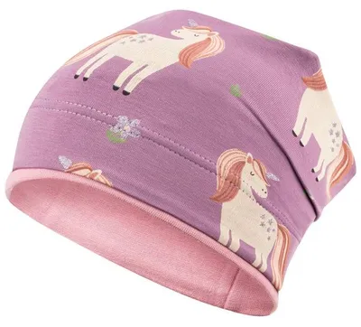 Produktbild von Mädchen Mütze Übergangsmütze Beanie Tiere, Gr. 54-56, Altflieder-Einhorn