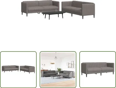 Produktbild von The Living Store 2-tlg. Sofagarnitur Taupe Stoff
