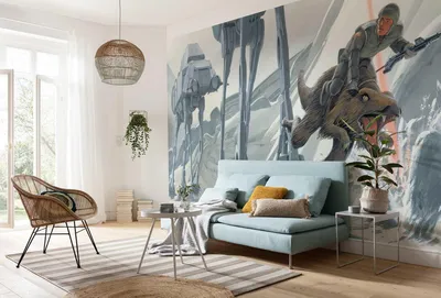 Produktbild von Komar Vlies Fototapete "Star Wars Classic RMQ Hoth Battle Ground" - Größe: 500 x 250 cm (Breite x Höhe), 10 Bahnen