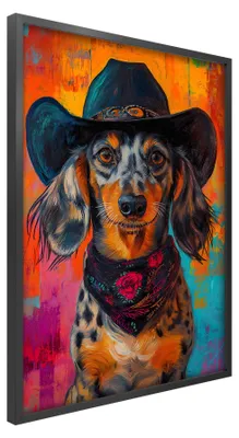 Image de STYLER, Tableau mural 50x70 cm, affiche Nellie, cadre photo, image de chien, image d'animal, œuvre d'art, décoration murale, salon, chambre, bureau, avec cadre