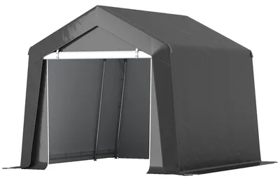 Produktbild von Outsunny Carport Zeltgarage 3x3 m Wasserdicht Garagenzelt mit Rolltür Dunkelgrau