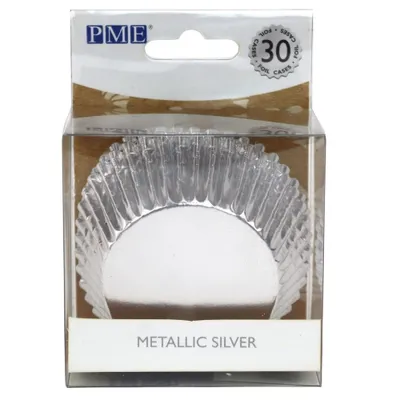 Immagine prodotto di Cestini per cupcake argento metallizzato, 30 pezzi