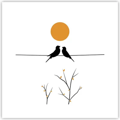 Produktbild von Poster - Poster ohne Rahmen - Bild Vögel Sonne - 30x30 cm - Wand Bild - Wanddeko - Wandbilder - Kunstposter - Wandposter - Bilder - Kunstdruck - Wanddekoration - Wandbild - P2XAC30x30-4772