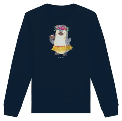 Produktbild von Mr. & Mrs. Panda Nachhaltiger Pullover Pinguin Kokosnuss Größe XXL - French Navy - Geschenk, Urlaub, Pulli, Hawaii, Rundhals, Baumwoll Sweatshirt, Sweater, Erholt