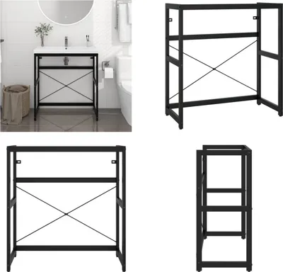 Produktbild von vidaXL Badezimmer Waschtischgestell Schwarz 79x38x83 cm Eisen - Waschtischgestell - Waschtischgestelle - Waschtischrahmen - Waschtischständer