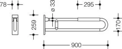 Produktbild von HEWI 801.50B231 92 Stützklappgriff Ser 801, matt,