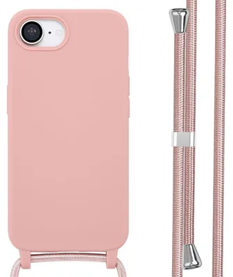 Imagen del producto de Funda de Silicona con Cuerda para Apple iPhone 17e / 16e - Sand Pink