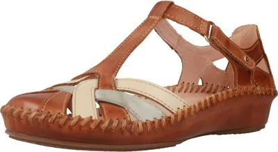 Produktbild von Pikolinos Damen Sandale Leder T-Steg Keilabsatz bequem P. Vallarta 655-0732C5, Größe:40 EU, Farbe:Braun