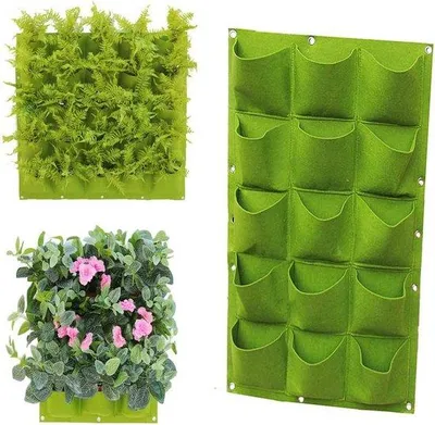 Obrázek produktu pro Kolekce vertikálních zahrad – 18 přihrádek na zeleninu – 100 x 50 cm – s košíkem na pěstování – v závěsné květinové truhlíku