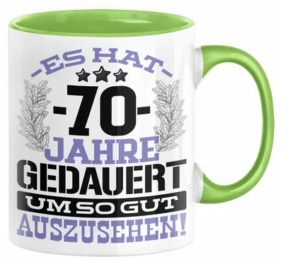 Produktbild von 70. Geburtstag Lustig Geschenk Männer Frauen Geschenkidee zum 70er Mann Frau Es Hat 70 Jahre Gedauert Um So Gut Auszusehen Mutter Vater (Grün)
