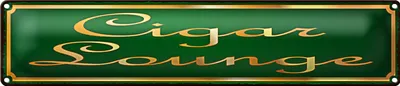 Produktbild von Blechschild Spruch 46x10cm Cigar Lounge Zigarre Lounge Dekoration