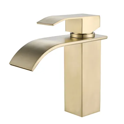 Produktbild von AIORBER Hochwertiger Wasserhahn aus Edelstahl, Modernes Design, Badarmatur, Waschbecken Armatur, Mischbatterien Waschtischarmatur, Gold