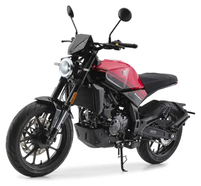 Produktbild von Motorrad 125 ccm QASVA Scrambler 96 km/h 14,4 PS ABS Euro 5+ Schwarz/Rot
